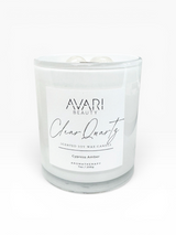 Clear Quartz Candle – Clarity & Grounded Energy | Cypress Amber Candle