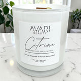 Citrine Candle – Energy, Abundance & Joy | Orange Neroli Bergamot Candle