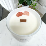 Rose Quartz Candle – Self Love & Emotional Healing | Rose Amber Musk Candle