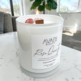 Rose Quartz Candle – Self Love & Emotional Healing | Rose Amber Musk Candle
