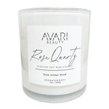 Rose Quartz Candle – Self Love & Emotional Healing | Rose Amber Musk Candle