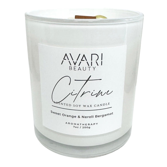 Citrine Candle – Energy, Abundance & Joy | Orange Neroli Bergamot Candle