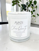 Clear Quartz Candle – Clarity & Grounded Energy | Cypress Amber Candle