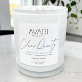 Clear Quartz Candle – Clarity & Grounded Energy | Cypress Amber Candle