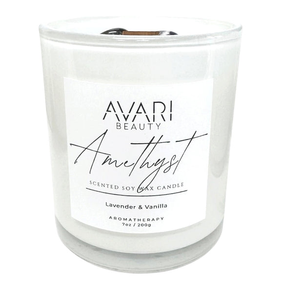 Amethyst Candle – Calm, Clarity & Rest | Lavender Vanilla Soy Candle