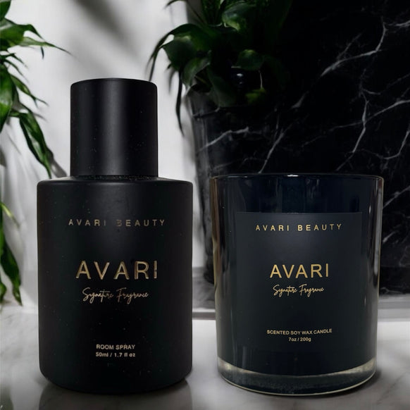 Avari Signature Set – Self Love & Abundance Candle + Room Spray